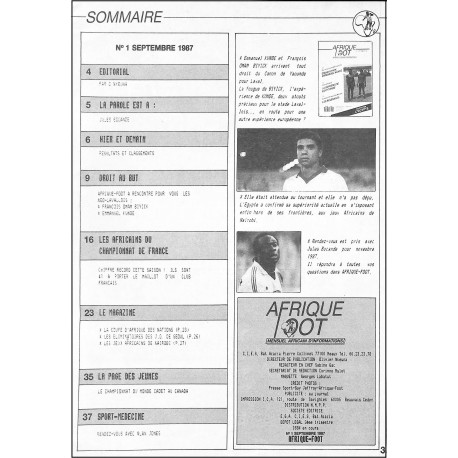 AFRIQUE FOOT |Premier Numéro