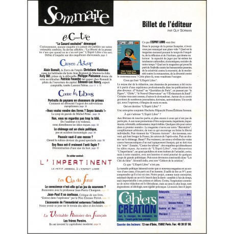 L'ESPRIT LIBRE |Premier Numéro