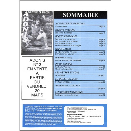 ADONIS |Premier Numéro