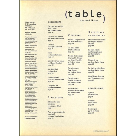 L'AUTRE JOURNAL |Premier Numéro