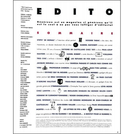 GENEREUX |Premier Numéro