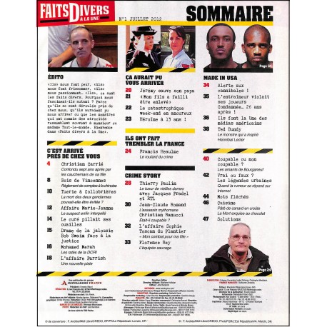 FAIT DIVERS À LA UNE |Premier Numéro