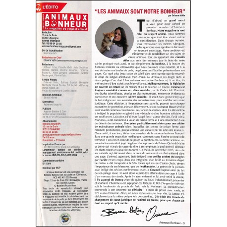 ANIMAUX BONHEUR |Premier Numéro