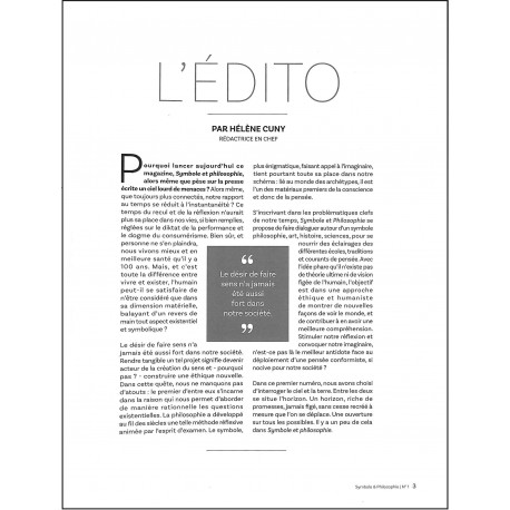 SYMBOLE & PHILOSOPHIE |Premier Numéro