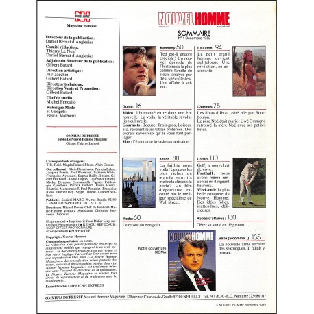 NOUVEL HOMME magazine |Premier Numéro