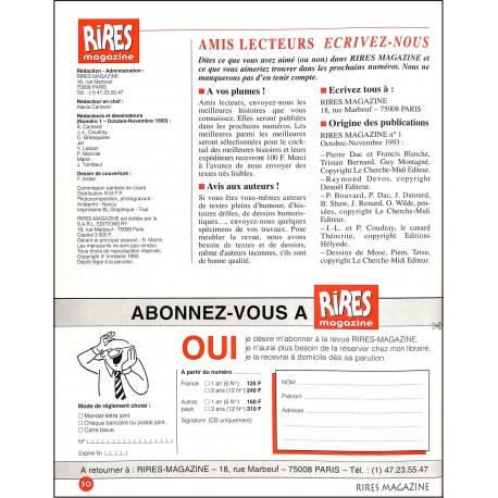 RIRES MAGAZINE |Premier Numéro