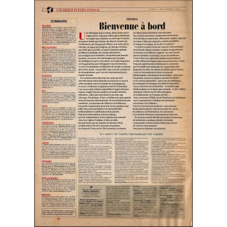 COURRIER INTERNATIONAL |Premier Numéro