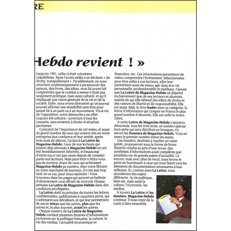 Les dossiers de MAGAZINE HEBDO |Premier Numéro