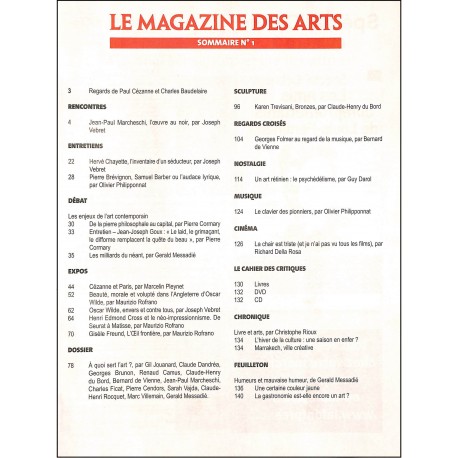 MAGAZINE DES ARTS |Premier Numéro