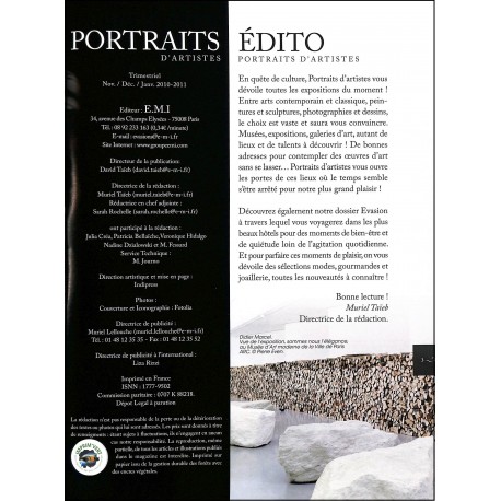 PORTRAITS D'ARTISTES |Premier Numéro