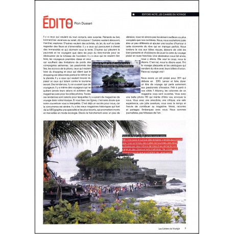 Les cahiers du voyage |Premier Numéro