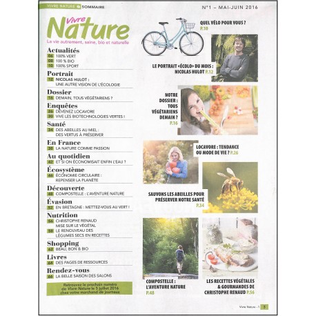 VIVRE NATURE |Premier Numéro