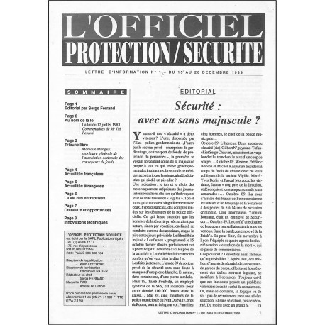 L'OFFICIEL protection / sécurité |Premier Numéro