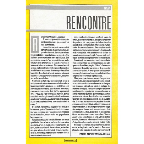 RENCONTRES MAGAZINE |Premier Numéro