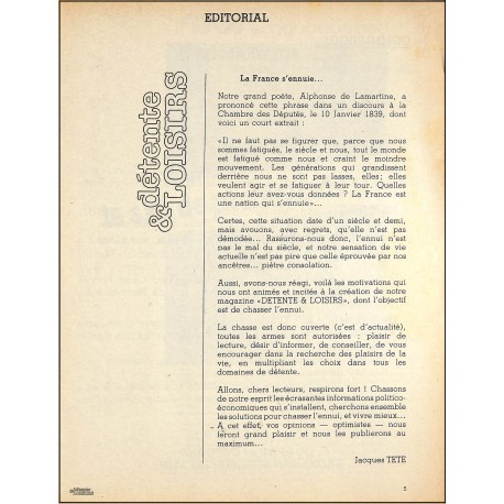 Détente & Loisirs |Premier Numéro