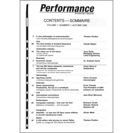 PERFORMANCE |Premier Numéro