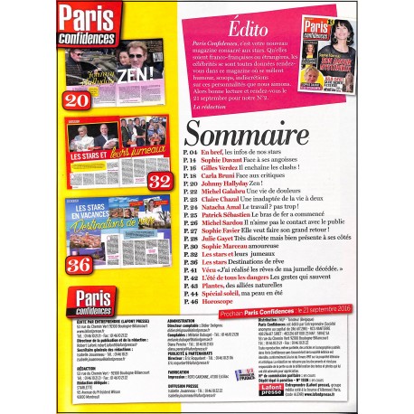 PARIS CONFIDENCES |Premier Numéro