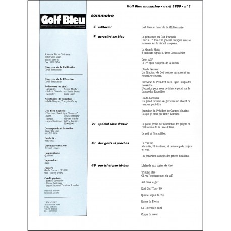 GOLF BLEU magazine |Premier Numéro
