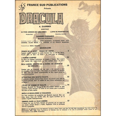 TERREUR DE DRACULA |Premier Numéro
