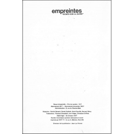 EMPREINTES |Premier Numéro