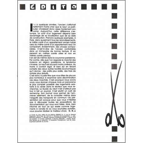 LE GUIDE DU NEUF |Premier Numéro