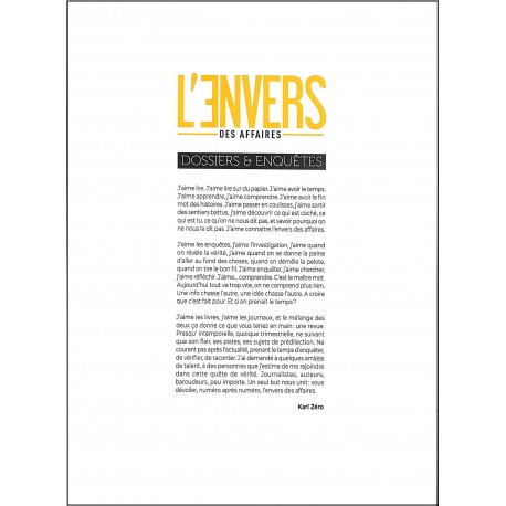 L'ENVERS DES AFFAIRES |Premier Numéro