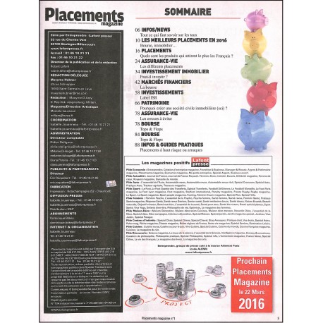 PLACEMENTS magazine |Premier Numéro