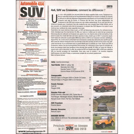 AUTOMOBILE 4x4 crossover SUV |Premier Numéro