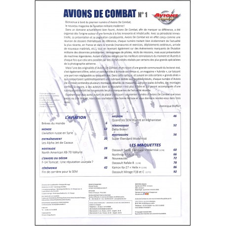 AVIONS DE COMBAT |Premier Numéro