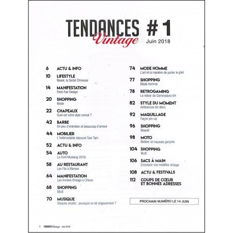 TENDANCES VINTAGE |Premier Numéro