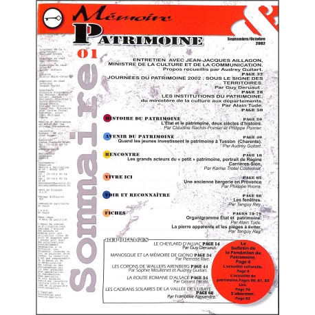 Mémoire & Patrimoine |Premier Numéro