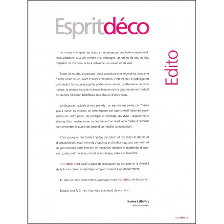 ESPRIT DÉCO |Premier Numéro