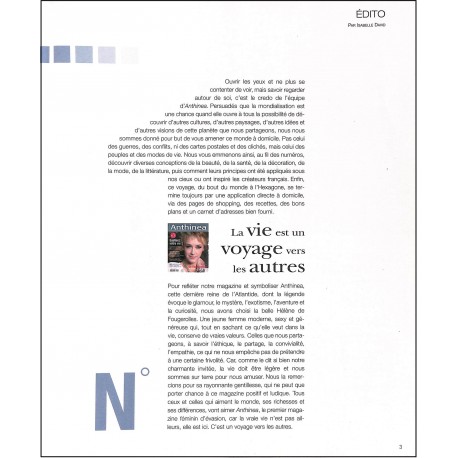 ANTHINEA |Premier Numéro
