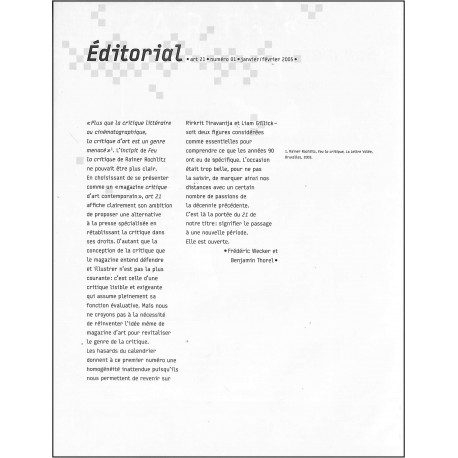 ART 21 |Premier Numéro