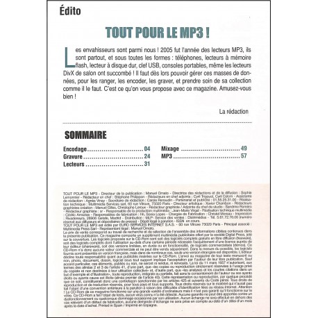 TOUT POUR LE MP3 |Premier Numéro