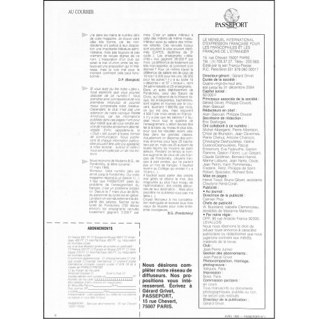 PASSEPORT |Premier Numéro