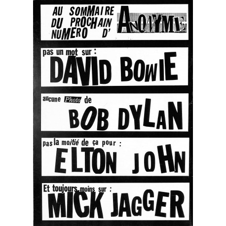 ANONYME |Premier Numéro