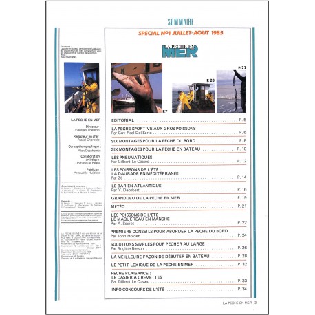 LA PECHE EN MER |Premier Numéro