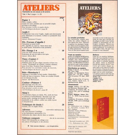 ATELIERS |Premier Numéro