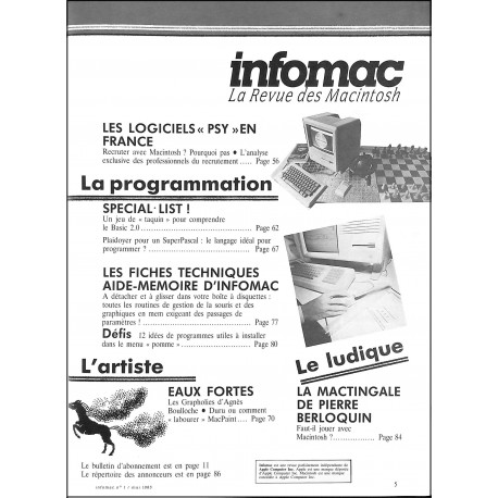 INFOMAC LA REVUE DES MACINTOSH |Premier Numéro