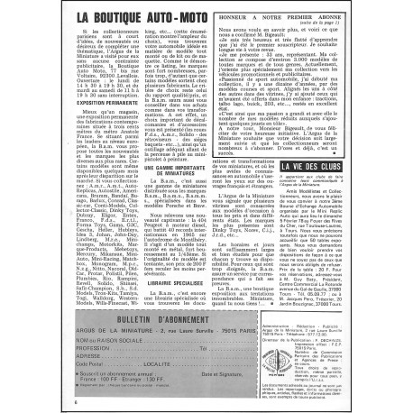 ARGUS DE LA MINIATURE |Premier Numéro