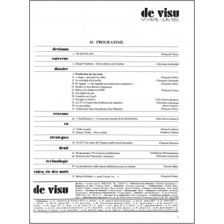 DE VISU |Premier Numéro