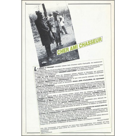 CHASSES LOINTAINES |Premier Numéro