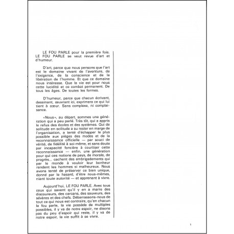 LE FOU PARLE |Premier Numéro