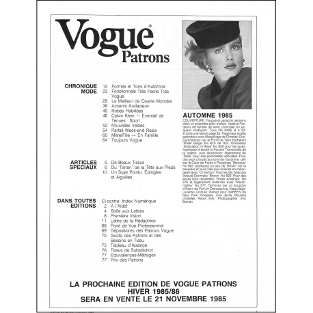 VOGUE PATRONS |Premier Numéro