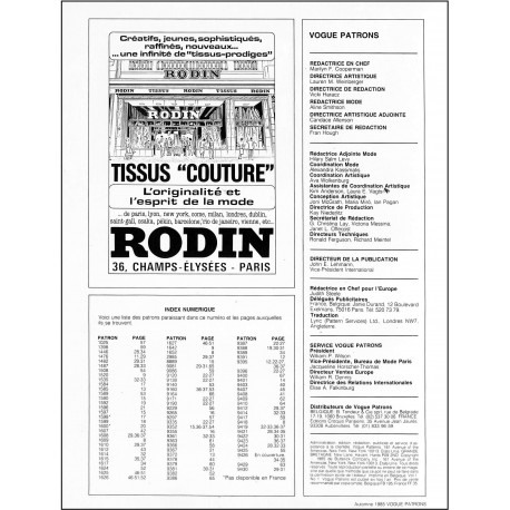 VOGUE PATRONS |Premier Numéro