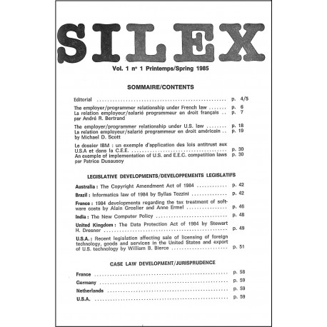 SILEX |Premier Numéro