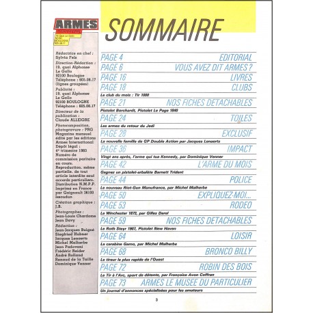 ARMES INTERNATIONAL |Premier Numéro