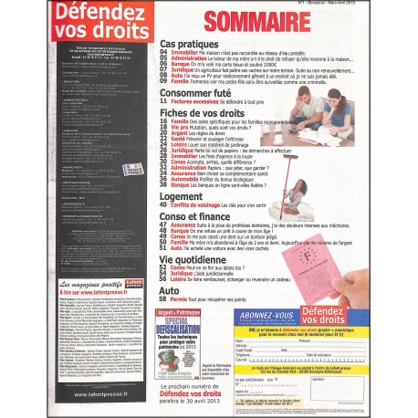 Défendez vos droits |Premier Numéro