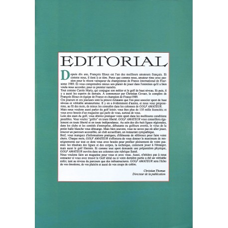 GOLF AMATEUR MAGAZINE |Premier Numéro